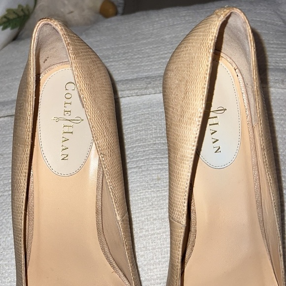 Cole Haan cheetah faded print over pattern beige leather pumps shoes Sz 10 - Picture 9 of 10